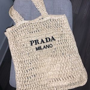 Prada Raffia Tote
